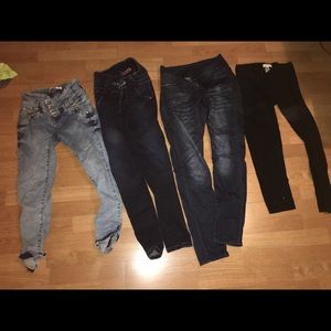 3 pairs of jeans and Forever 21 pair of pants